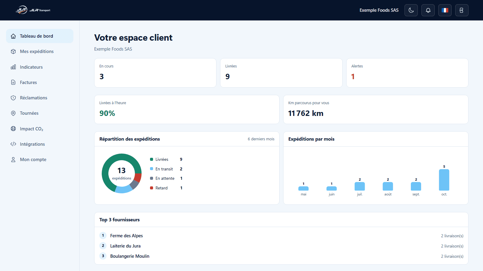 JLR Transport - espace client